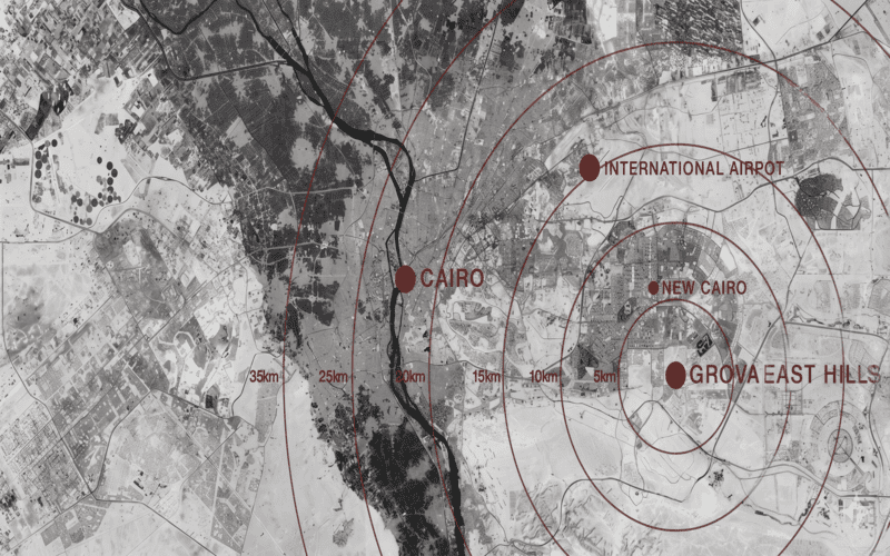 Location of East Hills New Cairo Compound